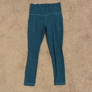 Athleta Blue Patterned Textured Tights
